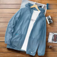 thumbnail image 1 of Chaqueta de protección solar de seda de hielo transpirable fina de verano para hombre, Sudadera con capucha para pesca, ciclismo, abrigo informal para hombre al aire libre, 1 of 5