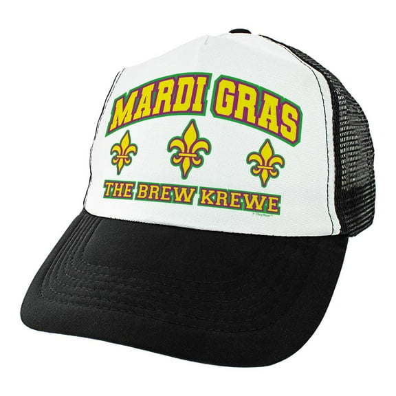 ThisWear Mardi Gras Gifts Mardi Gras Hat The Brew Krewe Fleur-de-lis Gifts Mardi Gras Clothes Trucker Hat