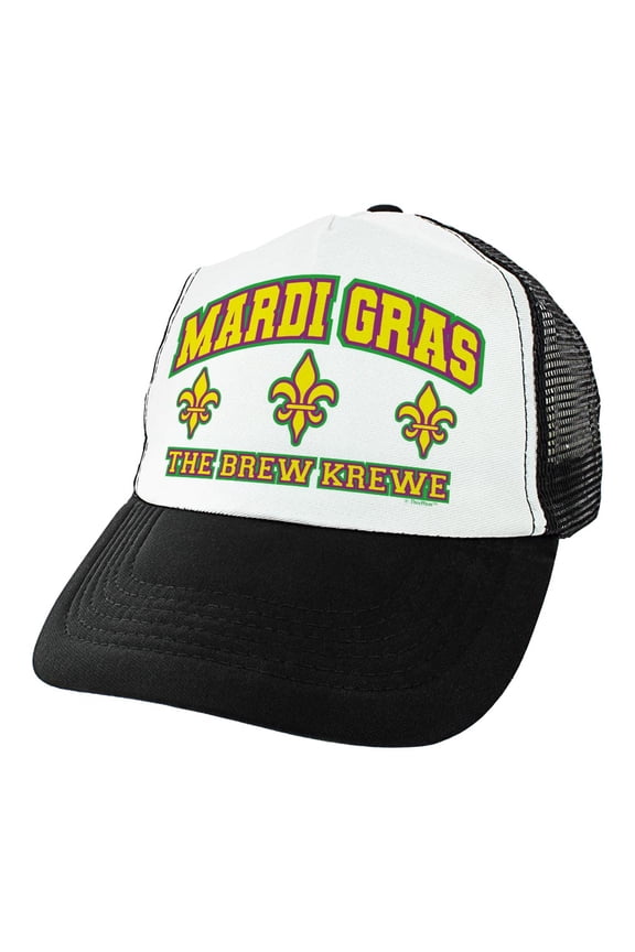 Mardi Gras Gifts Mardi Gras Hat The Brew Krewe Fleur-de-lis Gifts Mardi Gras Clothes Trucker Hat