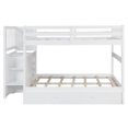 thumbnail image 4 of Full Over Full Bunk Bed with Twin Size Trundle and Stairway Convertible to Separate 2 Beds Full-Length Safety Guard Rail No Box Spring Needed, 4 of 7