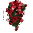 thumbnail image 3 of Christmas Door Wreath, Norfolk Pine Wreaths for Front Door with Candy Cane Red and White Ball Pinecones Berries for Fireplace Xmas Decorations, Wall Window Indoor Outdoor Decor, 3 of 7