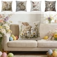 thumbnail image 7 of D 18X18 Inch Short Plush Pillow Cover With Floral Bunny Design Embroidered For Sofa Couch Bedroom Living Room Spring Easter Decoration, 7 of 7