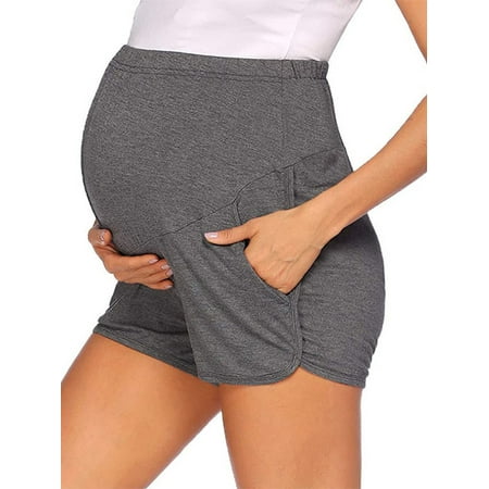 

Bellella Womens Lounge Yoga Maternity Shorts Comfy Workout Loose Fit Pregnancy Short Pants with Pockets