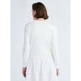 thumbnail image 4 of Free Assembly Women's and Women's Plus Embroidered Shrunken Cardigan Sweater, Sizes XS-4X, 4 of 6