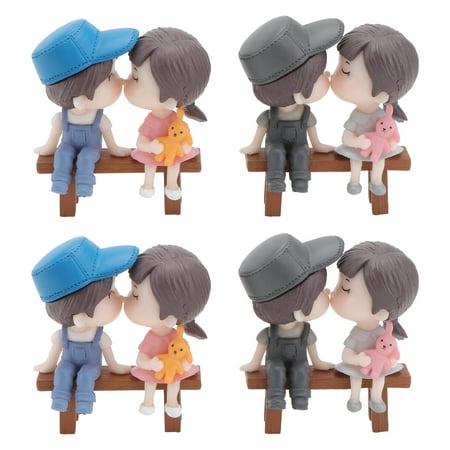 

4 Sets Lovely Lover Stool Decor Cake Adornment Romantic Desktop Adornment