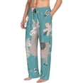 thumbnail image 2 of Xecao Teal Mama Llama Men's Straight Lounge Pajama Pants: The Ultimate in Comfortable Sleepwear, 2 of 9