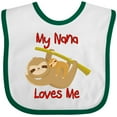 thumbnail image 3 of Inktastic My Nana Loves Me Sloth Boys or Girls Baby Bib, 3 of 4