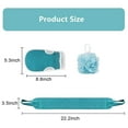 thumbnail image 4 of Teblacker 3 Pcs Exfoliating Back Scrubber for Shower with Exfoliating Gloves Mitt for Body Cleansing Exfoliating Body Scrubber for Men and Women(Blue), 4 of 7