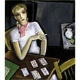 thumbnail image 2 of Lucius Kutchin 20x22 Black Ornate Framed Double Matted Museum Art Print Titled: Girl with Cards (1933), 2 of 5
