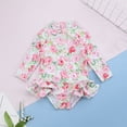 thumbnail image 2 of Edvintorg Girls' Swimwear Long Sleeve Cute Flower Printed Ruffle Swimsuits One Piece Bathing Suits Bikini 1-5Years Swimsuit for Children for Girls, 2 of 4