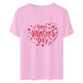 thumbnail image 5 of asdoklhq Funny Valentine's Day Tees for Women Women's Casual Round Neck Short-sleeved Christmas Tree Printed T-shirt Pink 3X, 5 of 6