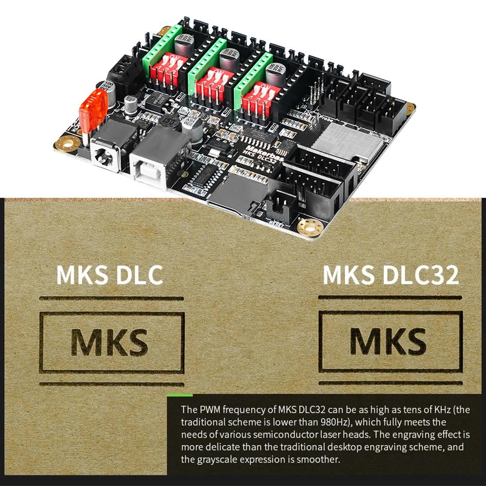 YAHHU MKS DLC32 V2.1 32‑bit CNC Laser Engraver Mainboard – High‑Frequency PWM, Web & Mobile Control, LaserGrbl Compatible