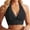 Black, variant on Iugvhana Women's Lace Halter Bras V-Neck Side Closure Push Up Bra Backless Elegant Scalloped Trim Party Date Night Bras Daily Bra Black XL