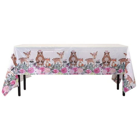 

Girls 1St First Birthday Party Decorations Wild One Forest Animals Theme Party Tableware Dispossable Pink Dinner Plates 8