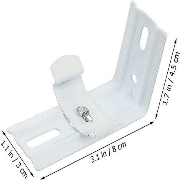 Persianas verticales Soportes en forma de L Persianas Riel de cortina Soporte de montaje Clip Marco de extensión para persianas (4 piezas, blanco)