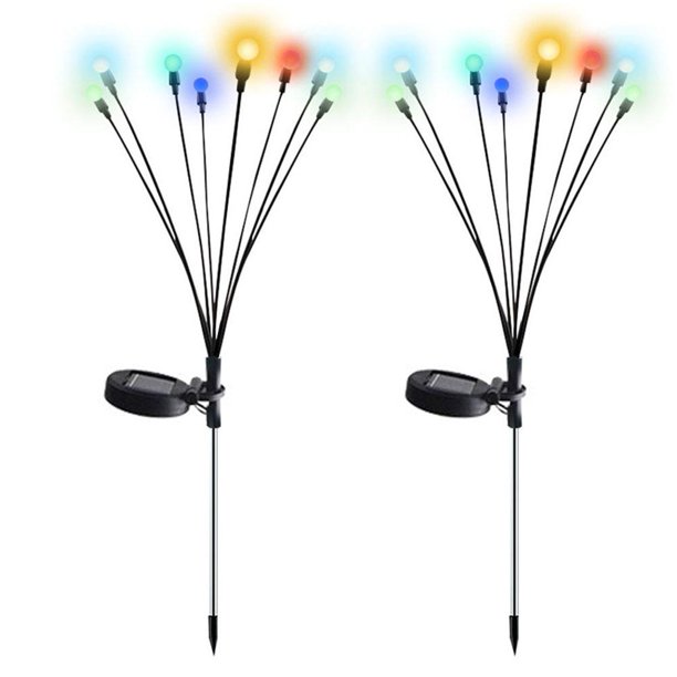 Lámpara 2 uds luz Solar de jardín uso conveniente para la decoración del patio del paisaje del jardín del hogar (luz de color + 8LED