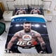 thumbnail image 4 of UFC Conjunto de sábanas temático, trío de piezas, cómodo y amigable con la piel, diseño único, regalo de decoración para el hogar para familiares, amigos y fans, 90 cm * 190 cm, 4 of 6