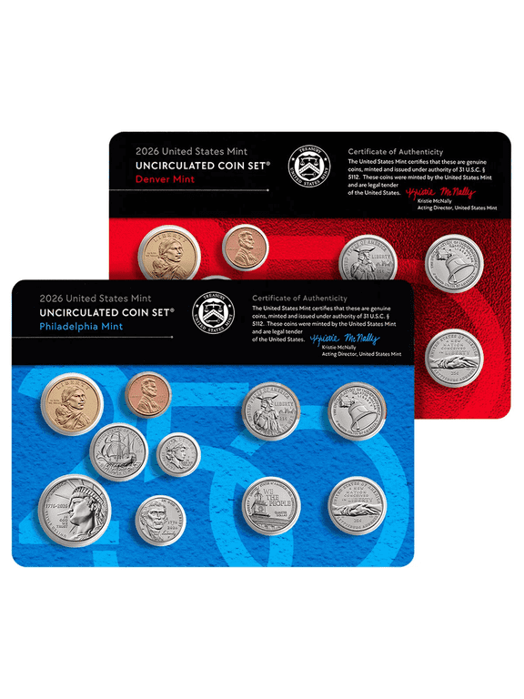 Collectible 2026 Semiquincentennial Uncirculated Coin Set, P & D, US Mint