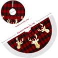 thumbnail image 4 of Litake Christmas Tree Skirt 48 Inch, Buffalo Plaid Christmas Tree Skirt Red, Xmas Tree Skirt with Reindeer Design for Holiday Party Indoor Decorations (Red Black Buffalo Plaid, 48 INCH), 4 of 9