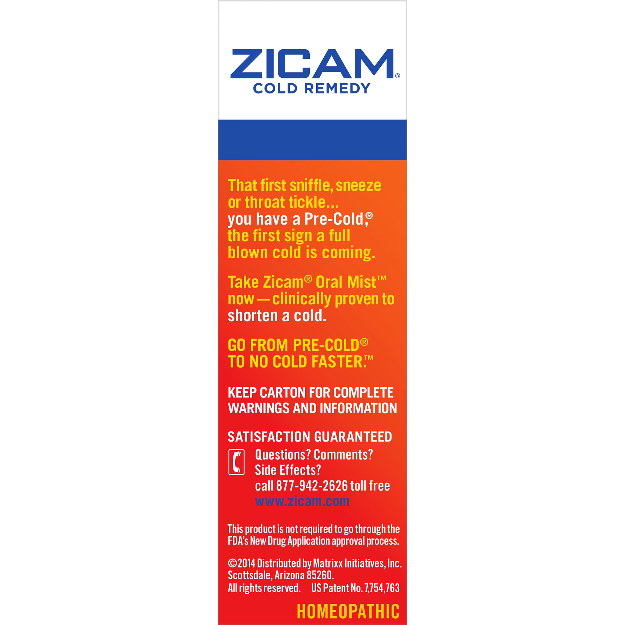 Zicam Oral Mist Arctic Mist Flavor Cold Remedy 1 oz