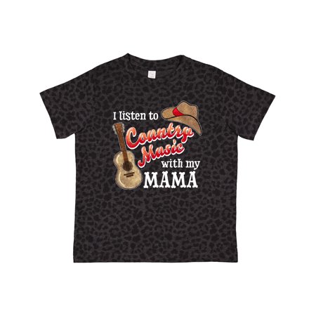 

Inktastic I Listen to Country Music with My Mama with Guitar and Hat Gift Toddler Boy or Toddler Girl T-Shirt