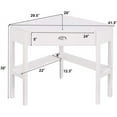 thumbnail image 2 of RELAX4LIFE Corner Computer Desk Triangle with Drawer and Shelves Stable Laptop PC Table Home Office Writing Desk Study Workstation Desk (White), 2 of 19