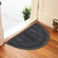thumbnail image 3 of Half Circle Handcrafted 100% Cotton Bathroom Rug- 22x42 inch, Grey, 3 of 6