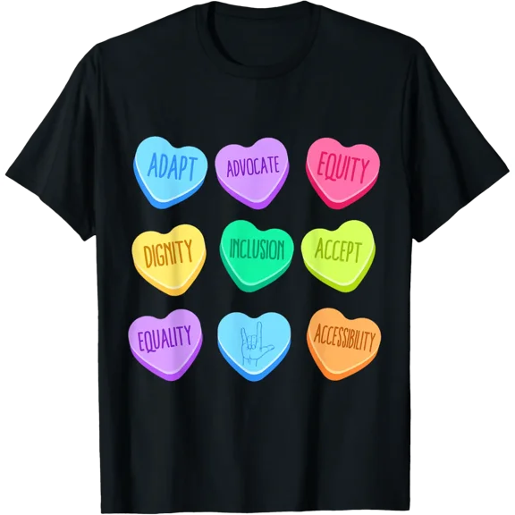 Funny Deaf Education teacher Valentine's Day Lover ASL T-Shirt for Men Women TShirt