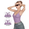 thumbnail image 4 of MOYIKO Workout Tank Top for Women V Neck Ribbed Racerback Fitted Cami Sleeveless Summer Tops, 4 of 7