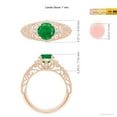 thumbnail image 5 of ANGARA Natural Aeon Vintage Style Solitaire 1.2 ct Emerald Filigree Engagement Ring in 14K Rose Gold for Women (Size-7mm) | May Birthstone, Anniversary, Jewelry Gift for Women | Natural Emerald Ring, 5 of 10