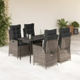 thumbnail image 1 of vidaXL 5 Piece Garden Dining Set with Cushions Grey Poly Rattan, 1 of 5
