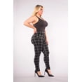thumbnail image 3 of Plus Size Treggings With Zipper Pocket Trim - Black  Gray Plaid, 3 of 9