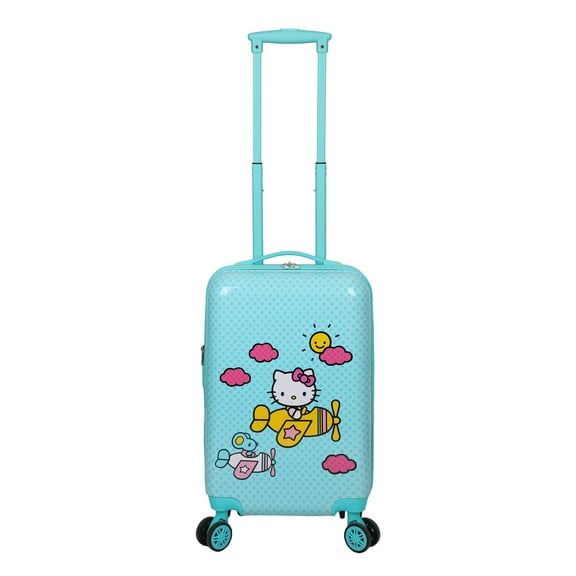 Hello Kitty Airplane 20" Carry-On Luggage With Wheels And Retractable Handle