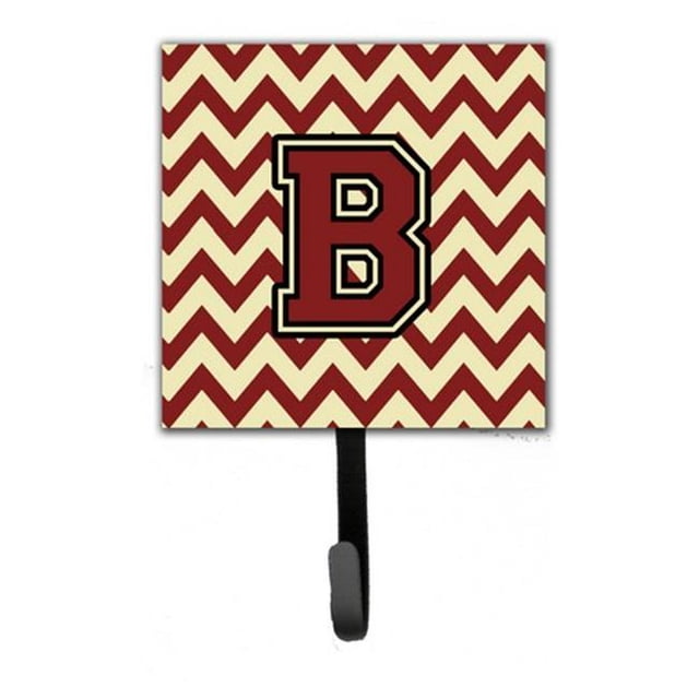 Carolines Treasures CJ1061-BSH4 Letter B Chevron Maroon & Gold Leash or Key Holder
