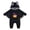 Black2, variant on Bat Hooded Long Sleeve Romper Baby Boy Halloween Outfit Soft Stretch Knit Full Length Bat Ear Hood Bodysuit For Trick Or Treat Fall Photo