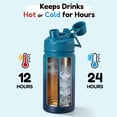 thumbnail image 3 of Hawsaiy 12oz Kids Water Bottle with Double Drinking Lids, Insulated Stainless Steel Water Bottle for School & Outdoor, Gradient Blue, 3 of 8