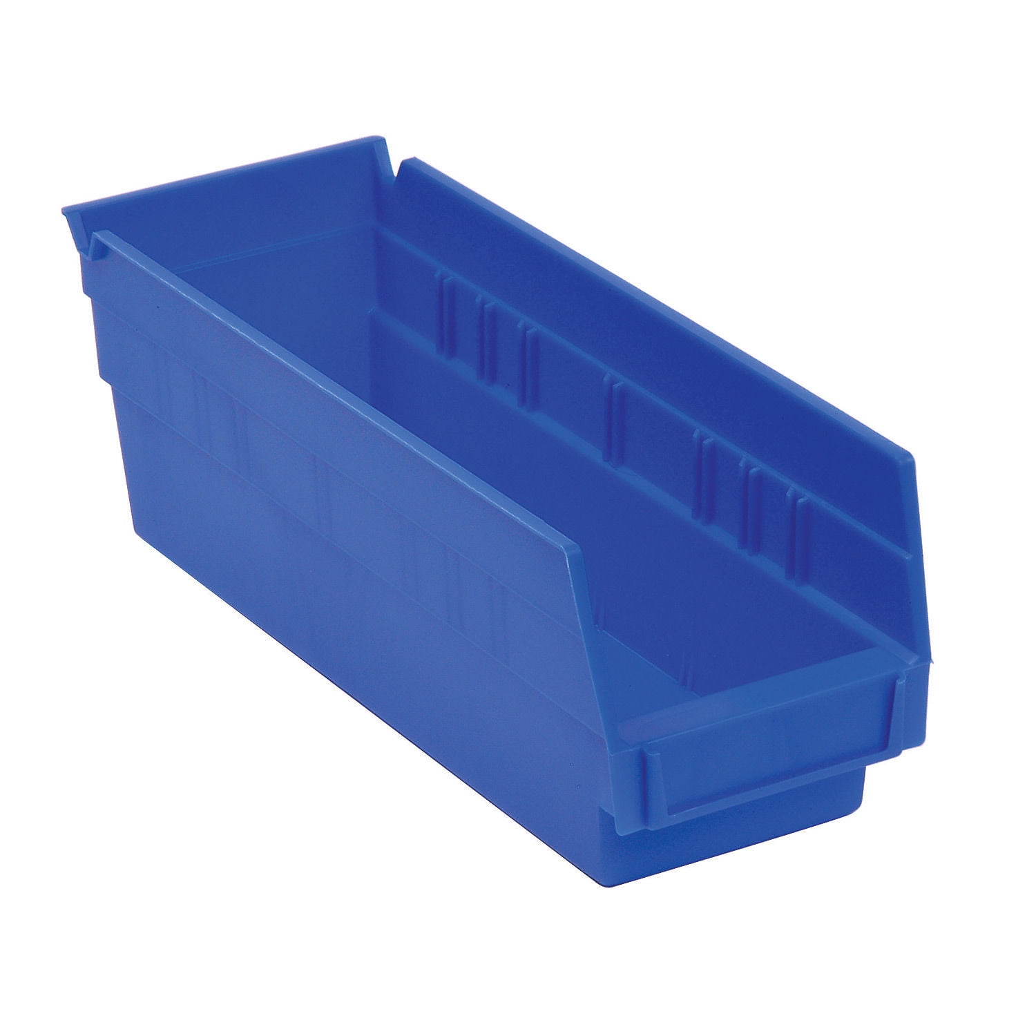 Lot of 12 Plastic Shelf Bin Nestable 4-1/8"W x 23-5/8" D x 4"H Blue 