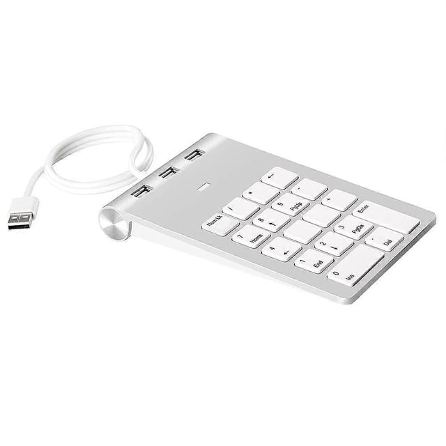 Mini Numeric Keypad Keyboard 18 Keys Numeric Key Pad Numpad Number Pad with 3 Ports USB Hub for Laptop Desktop PC