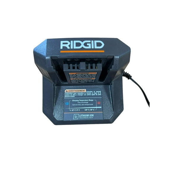 RIDGID 18V Power Tool Charger, for Lithium-Ion Batteries, Single Piece, Standard Design
