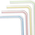 thumbnail image 4 of 500pcs Plastic Drinking Straws 8 Inches Long Aed Striped Bedable, 4 of 5