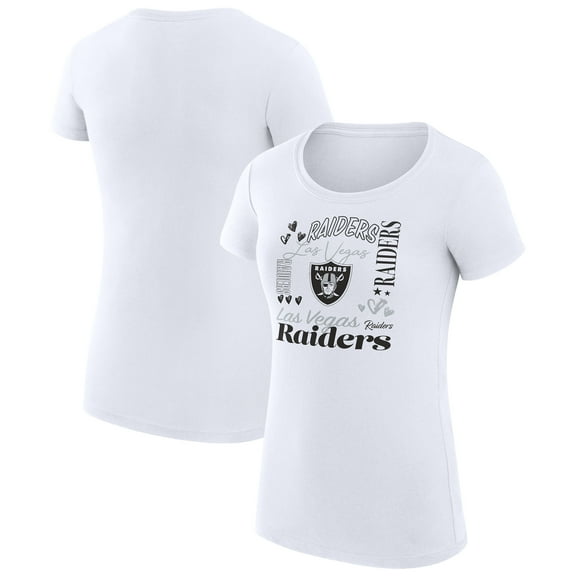 Women's G-III 4Her by Carl Banks White Las Vegas Raiders Super-Slim Fit Lightweight Collage Team T-Shirt