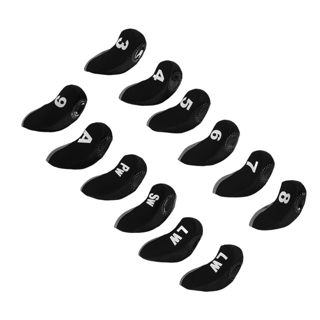 Nimomo 12 Uds. Fundas para Cabeza De Putter, Cubiertas para Cabeza De Palos De Golf, Chaqueta Protectora De Neopreno para Palos De Golf, Entrenamiento De Golfista, Uso Diario(Negro)