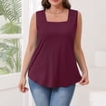 thumbnail image 4 of YOZGXEG Tank Tops For Women Tank Top Women Square Neck Sleeveless Casual Curved Hem Polyester Spandex Blend Red S-Xxl, 4 of 5