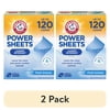 (2 pack) ARM & HAMMER Power Sheets Laundry Detergent, Fresh Breeze, 60 Count, Up to 120 Small Loads