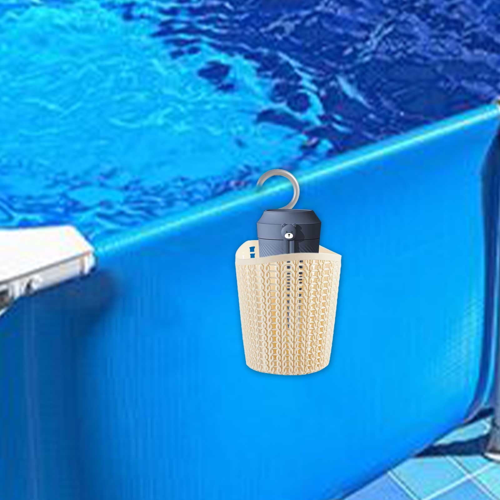 Mefallenssiah Porte-Gobelets pour Piscines hors Sol avec Barres Rondes Robustes et Faciles à Utiliser Porte-Gobelets Anti-Renversement