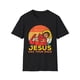 thumbnail image 1 of Camiseta cómoda casual para hombre con diseño retro cristiano de Jiu Jitsu con texto "Jesús te respalda", de algodón puro seleccionado, con un diseño interesante, de manga corta, suave y transpirable,, 1 of 6