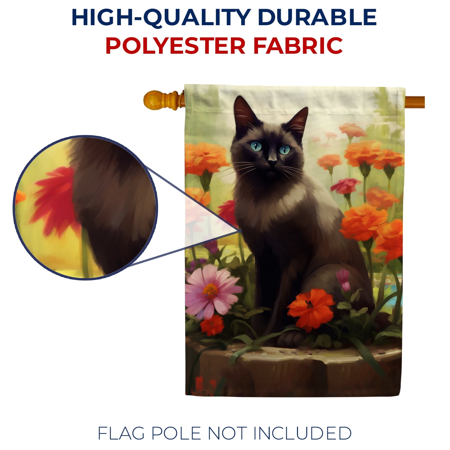 America Forever Spring Black Cat House Flag 28 x 40 inch Double Sided Kitty Daisies Floral Spring House Flag for Outdoor Cat Flag Yard Decoration