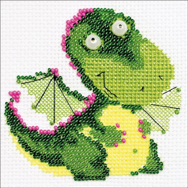 Little Dragon Counted Cross Stitch Kit, 4" x 4", 14-Count - Walmart.com