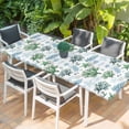 thumbnail image 2 of Sage Green Coastal Table Cloths for 8 Foot Rectangle Tables, Coral Starfish Seaside Summer Beach Patio Waterproof Elastic Fitted Tablecloths, Washable Rectangular Table Cover for Camping, 2 of 8