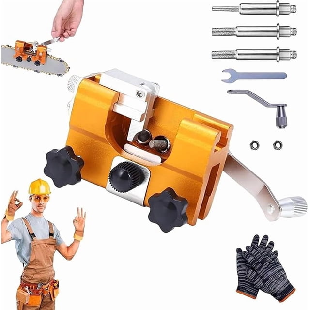 Chainsaw Sharpener, Portable Hand Crank Chainsaw Chain Sharpener Set, Chain Saw Sharpener Tool, Universal Chain Saw Blade Sharpening Tool, for Chain Sharpening